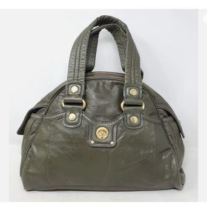 Marc Jacobs Handbag Olive Green Italian Leather Turn Lock Satchel Shoulder Bag